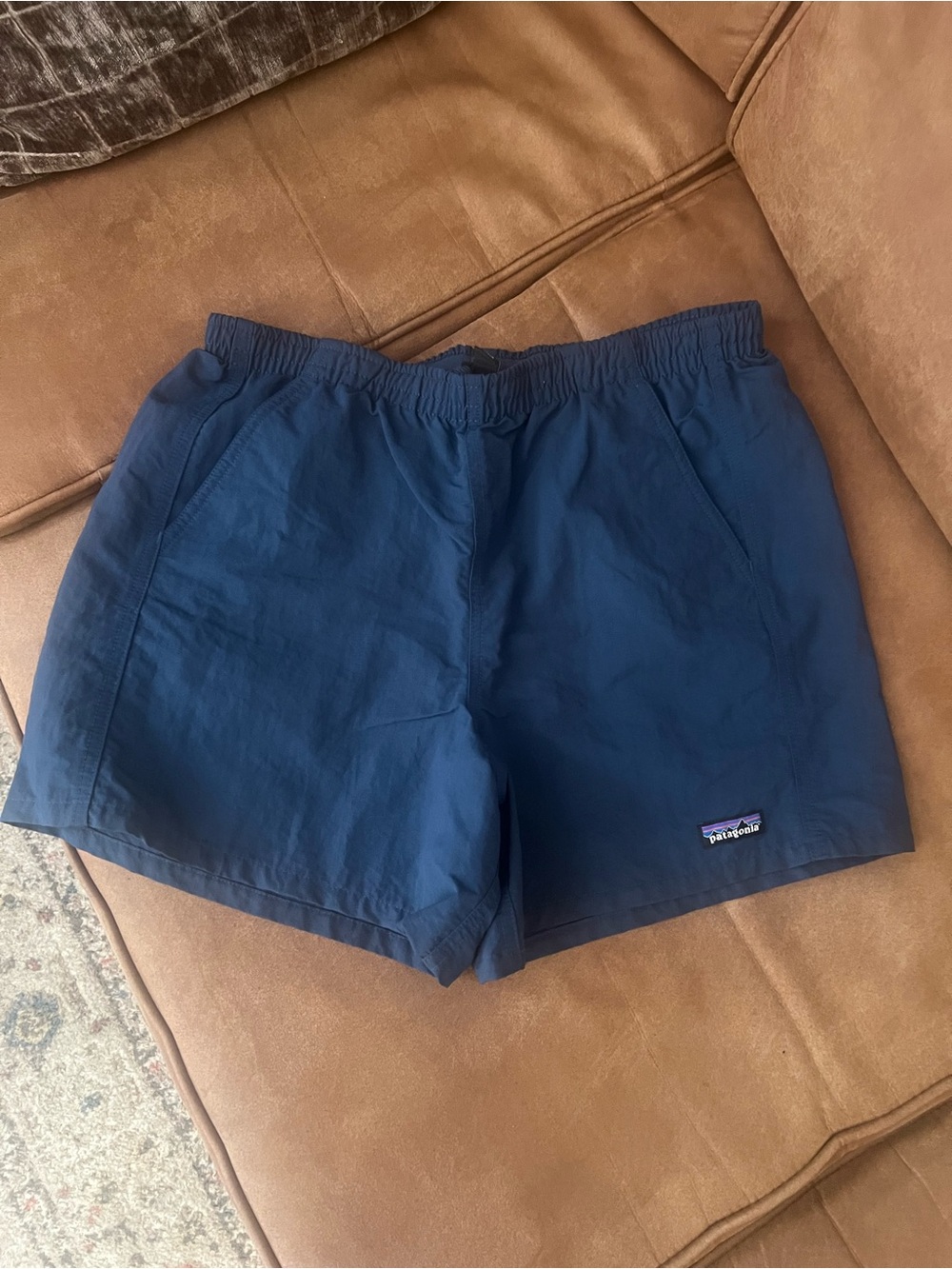 Patagonia Men's Navy Elastic-Waist Athletic Shorts Size Medium